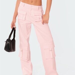 Edikted Joan Low-Rise Pink Cargo Pants